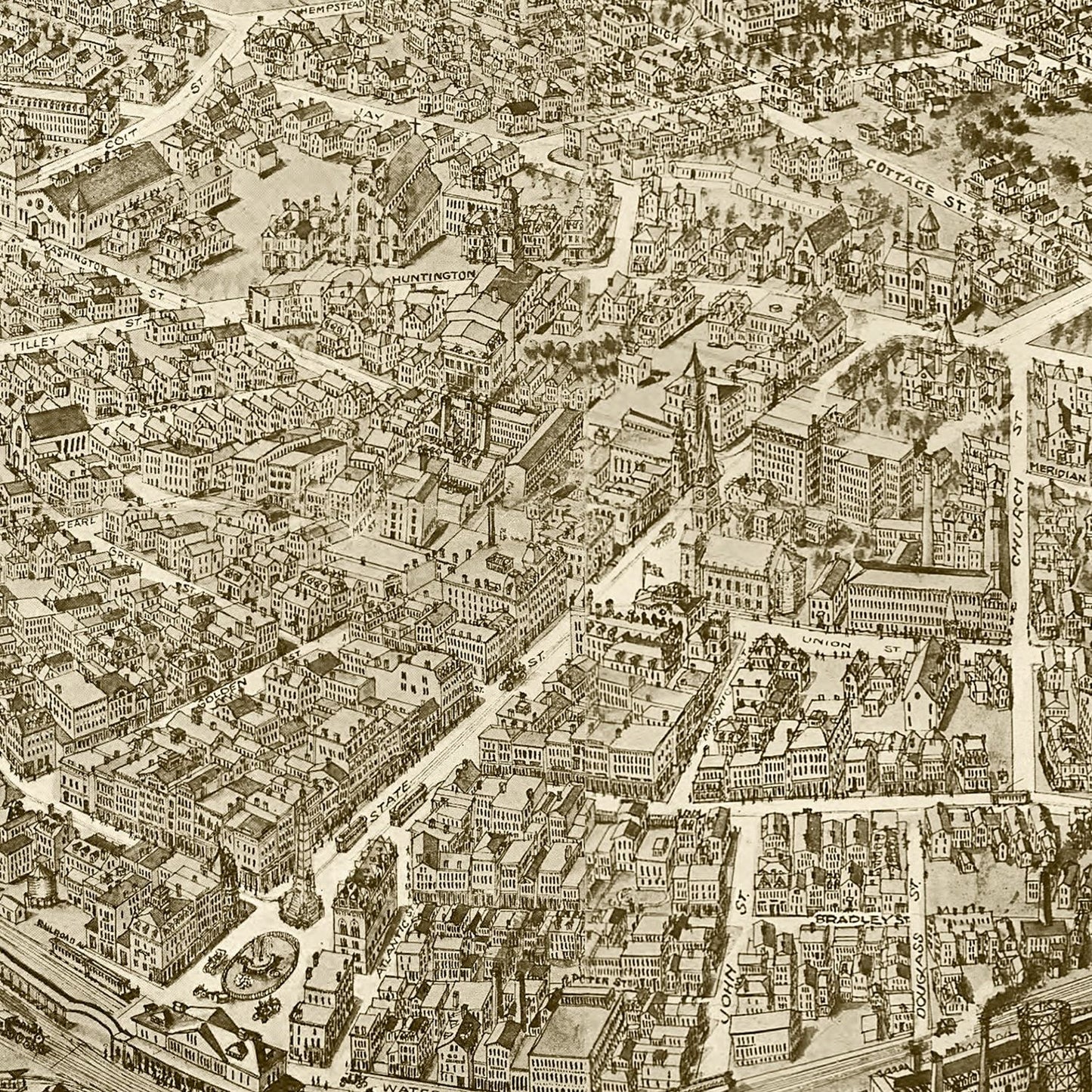 Vintage Map of New London, Connecticut, 1911