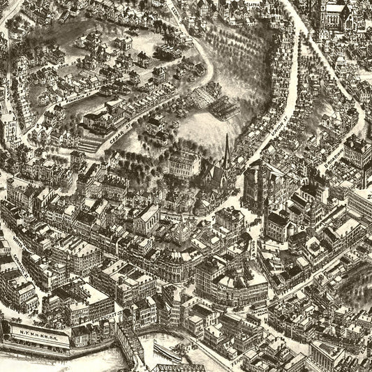 Vintage Map of Norwich, Connecticut, 1912