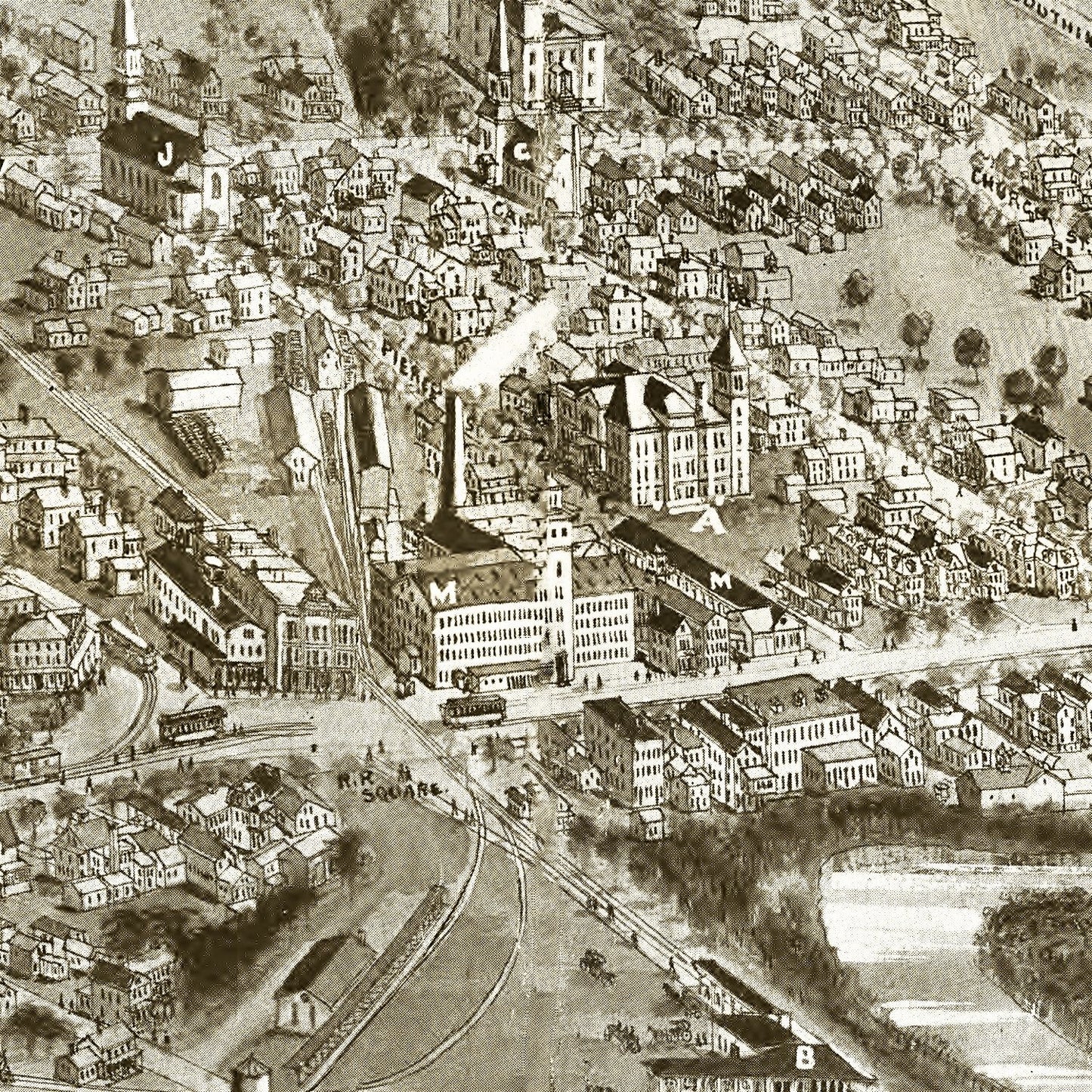 Vintage Map of Plainville, Connecticut, 1907