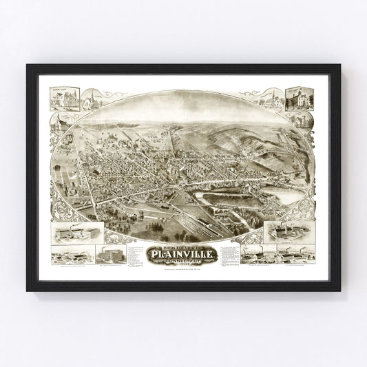 Vintage map of Plainville, Connecticut, 1907