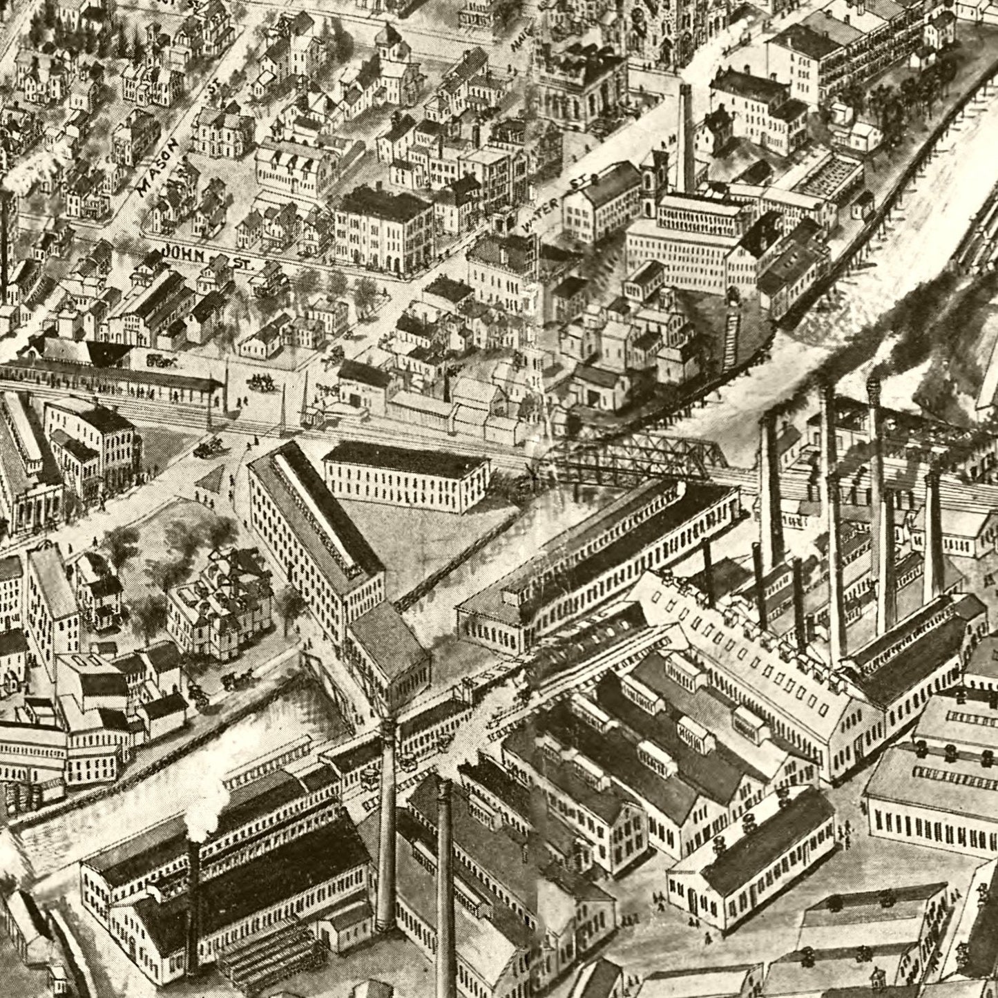 Vintage Map of Torrington, Connecticut, 1907