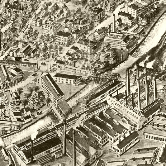 Vintage Map of Torrington, Connecticut, 1907