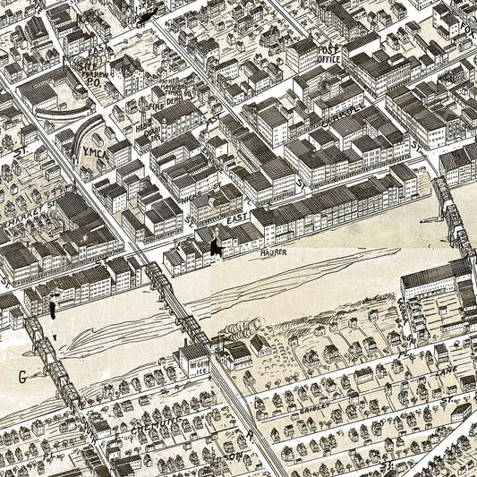 Vintage Map of Elmira, New York 1901