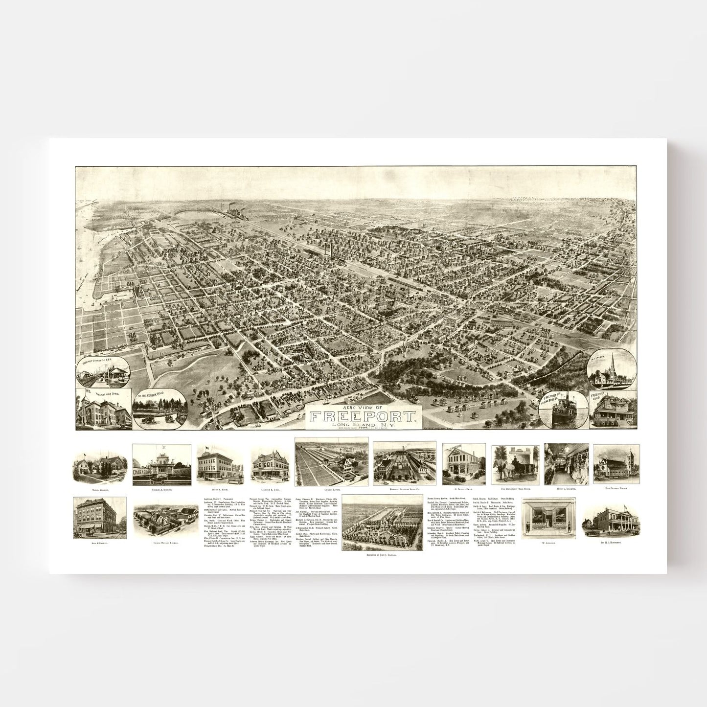 Vintage Map of Freeport, New York, 1909