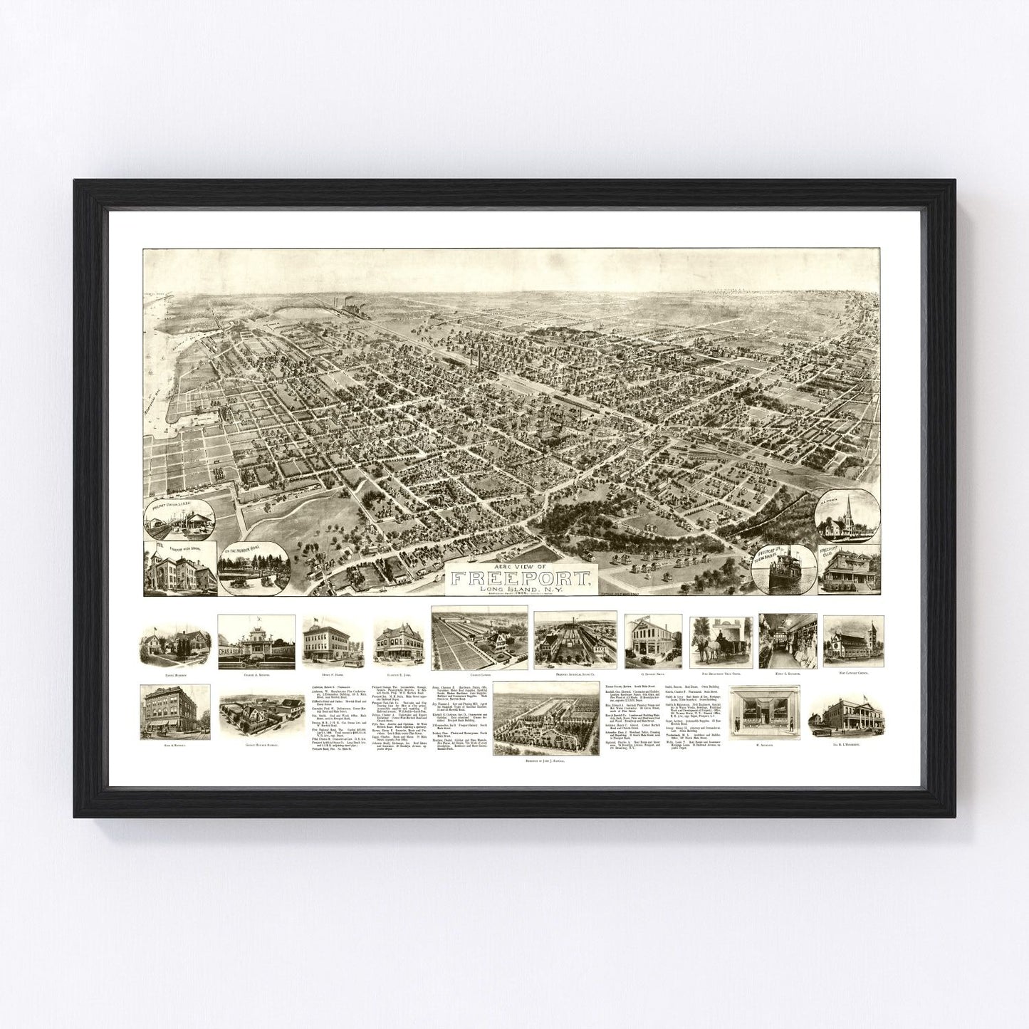 vintage map of Freeport, New York, 1909