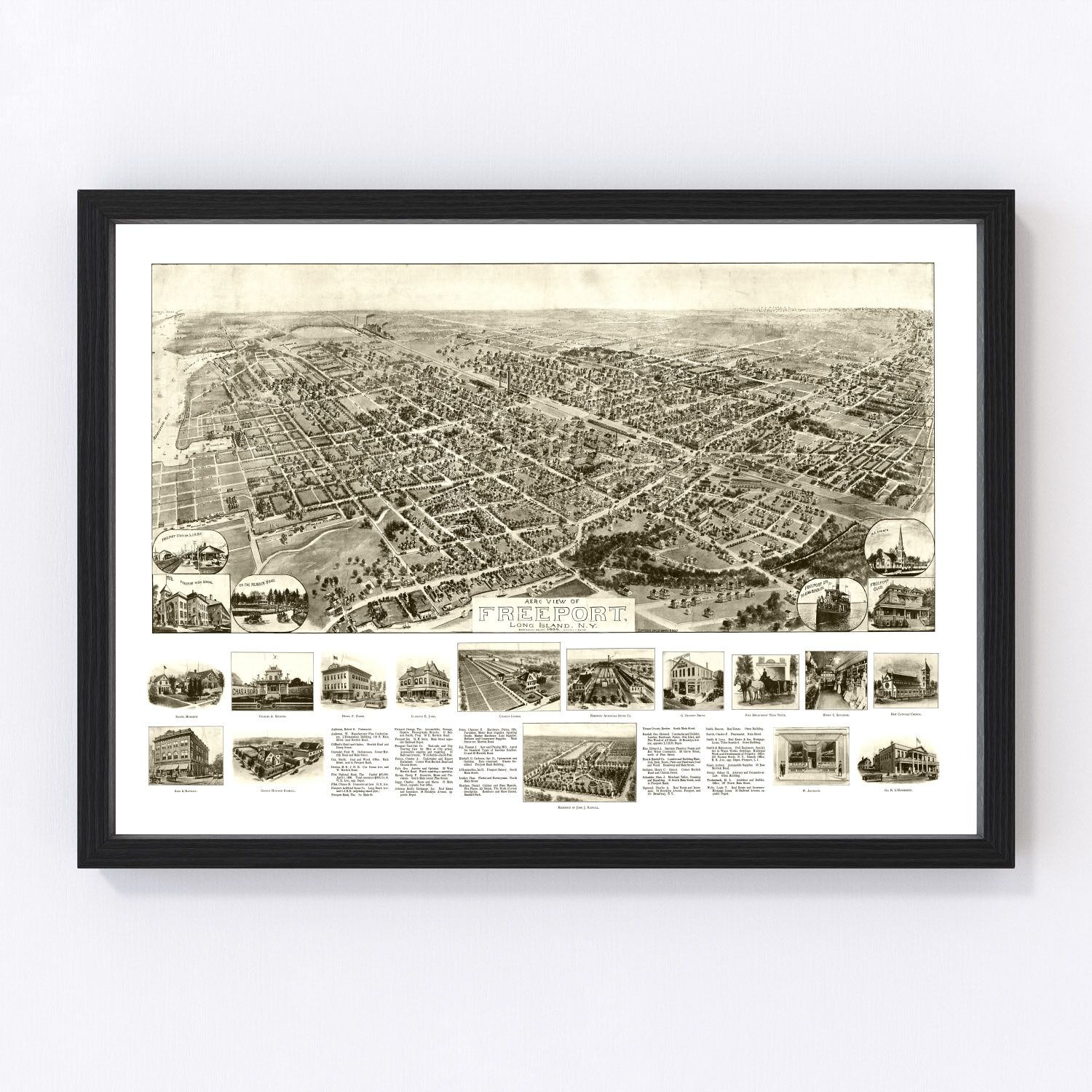 vintage map of Freeport, New York, 1909