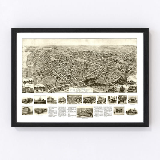 vintage map of Freeport, New York, 1909
