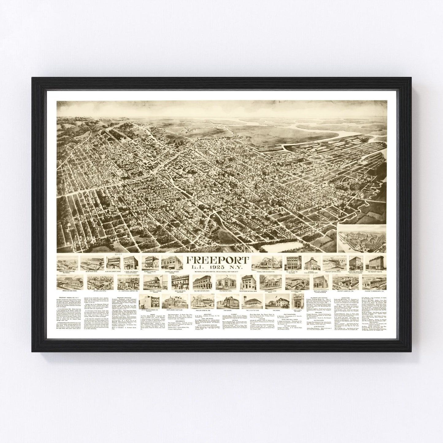 vintage map of Freeport, New York, 1925