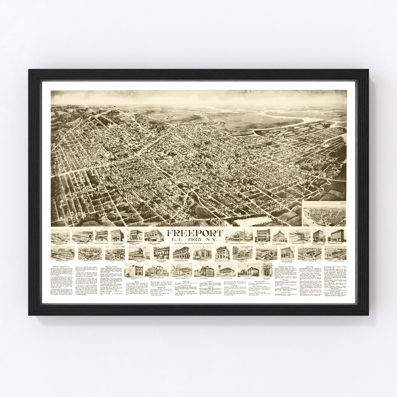 vintage map of Freeport, New York, 1925