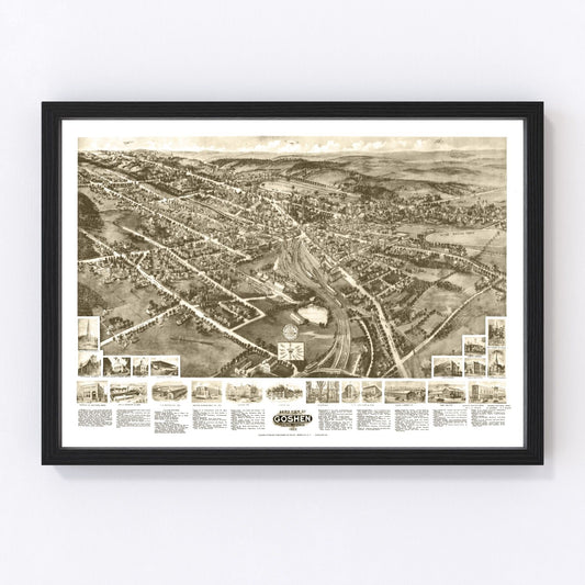 Vintage map of Goshen, New York, 1922