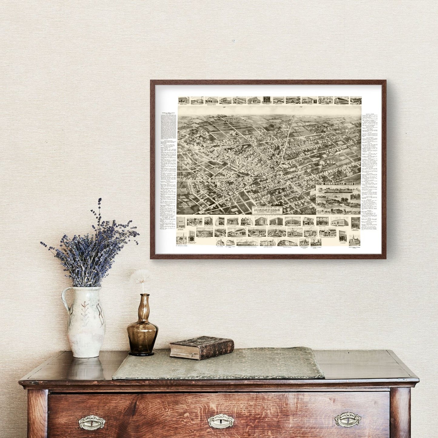 Vintage Map of Hicksville, Nassau County, New York, 1925