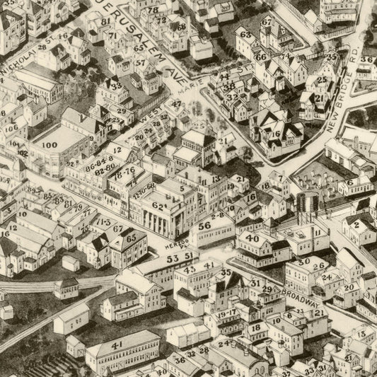 Vintage Map of Hicksville, Nassau County, New York, 1925