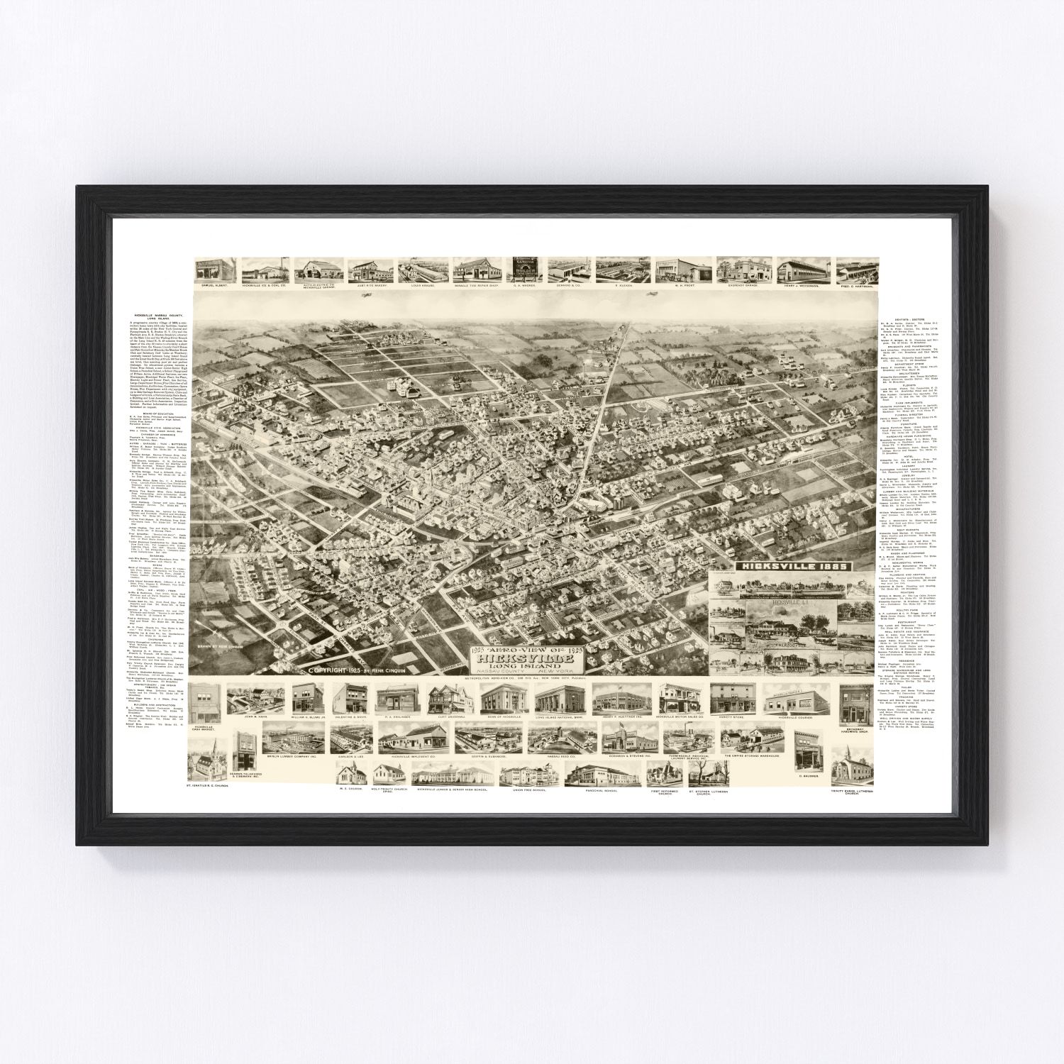 vintage map of Hicksville, New York, 1925