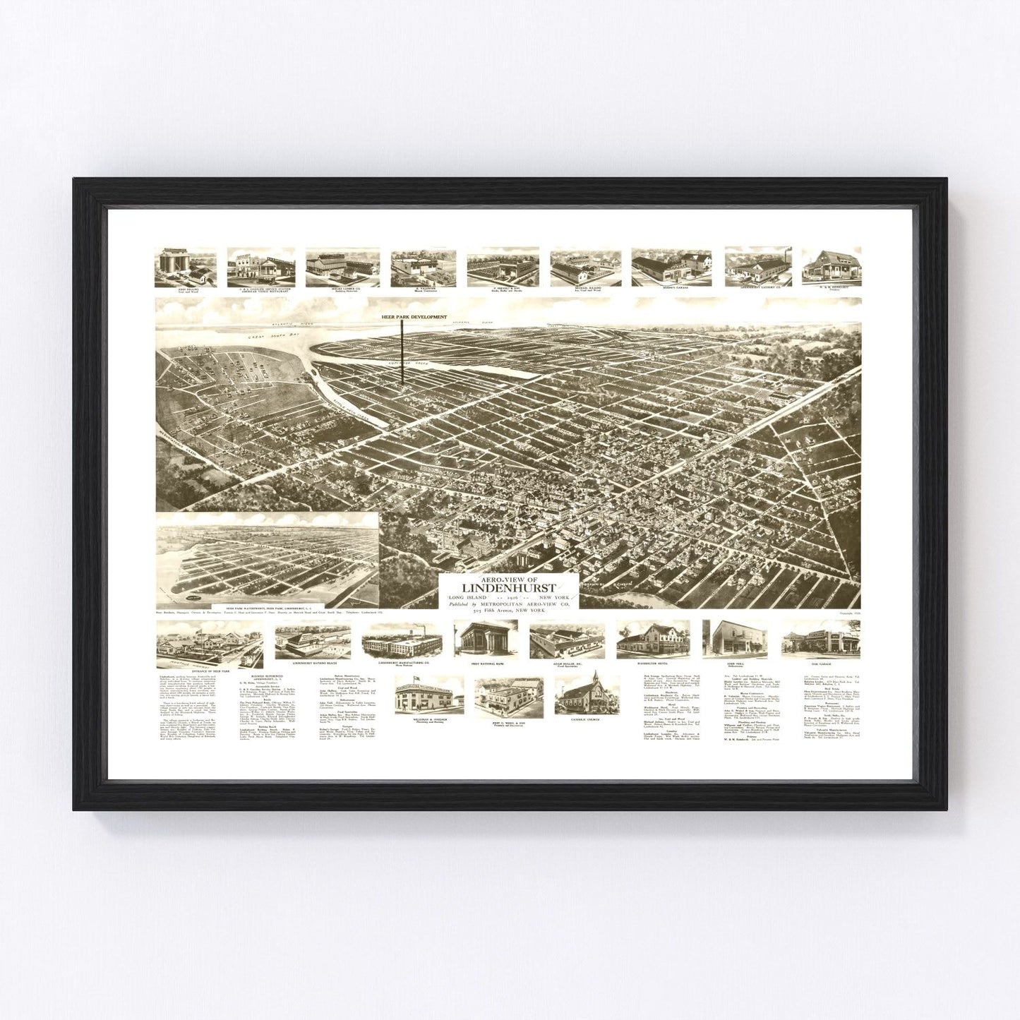 Vintage map of Lindenhurst, New York, 1926