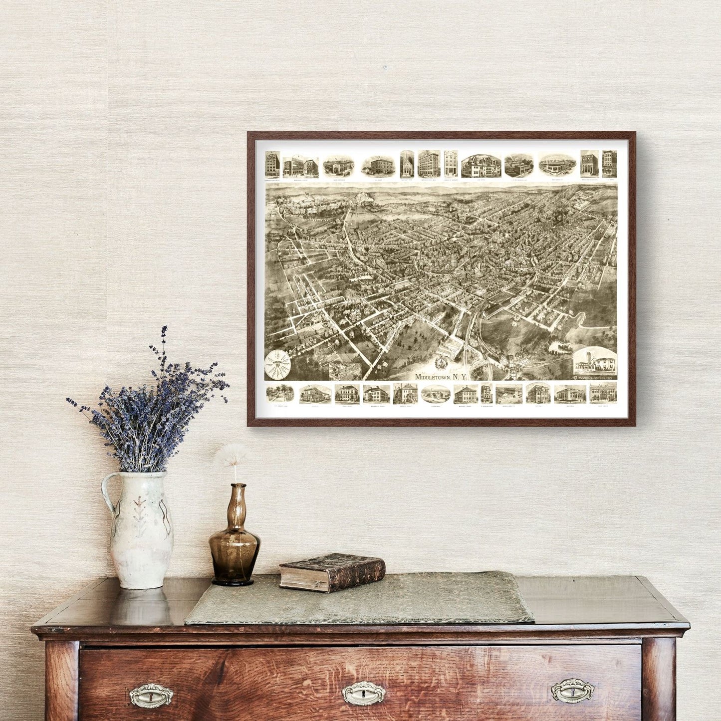 Vintage Map of Middletown, New York, 1921
