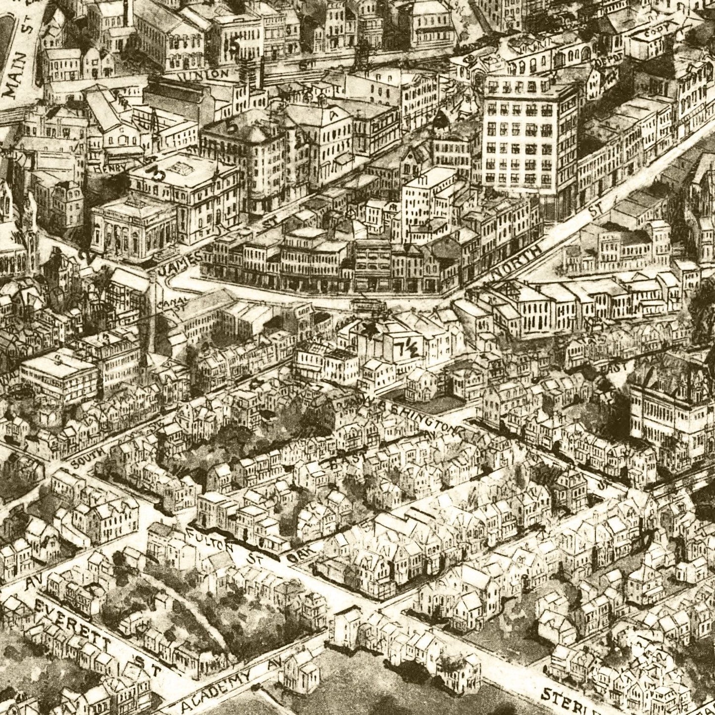 Vintage Map of Middletown, New York, 1921