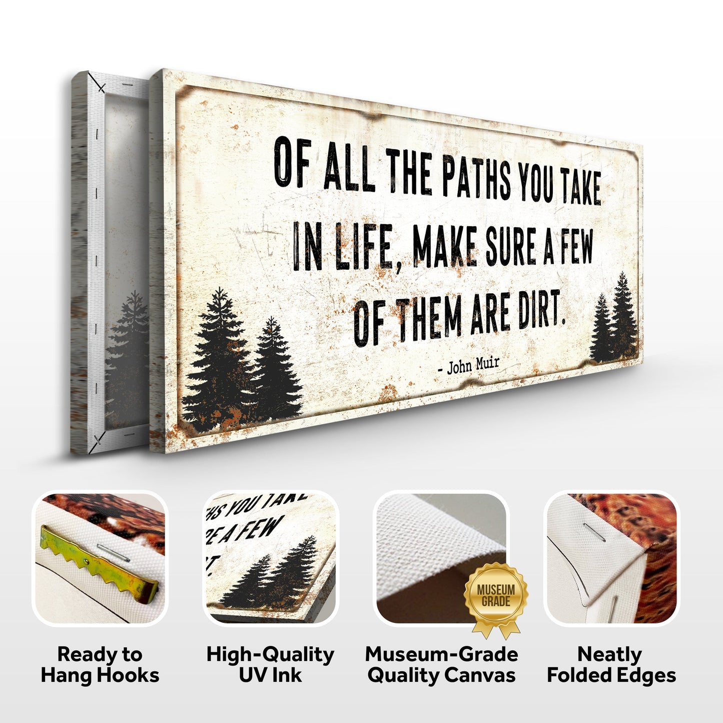 Dirt Path Quote Canvas Sign - Cabin Outdoor Wall Art