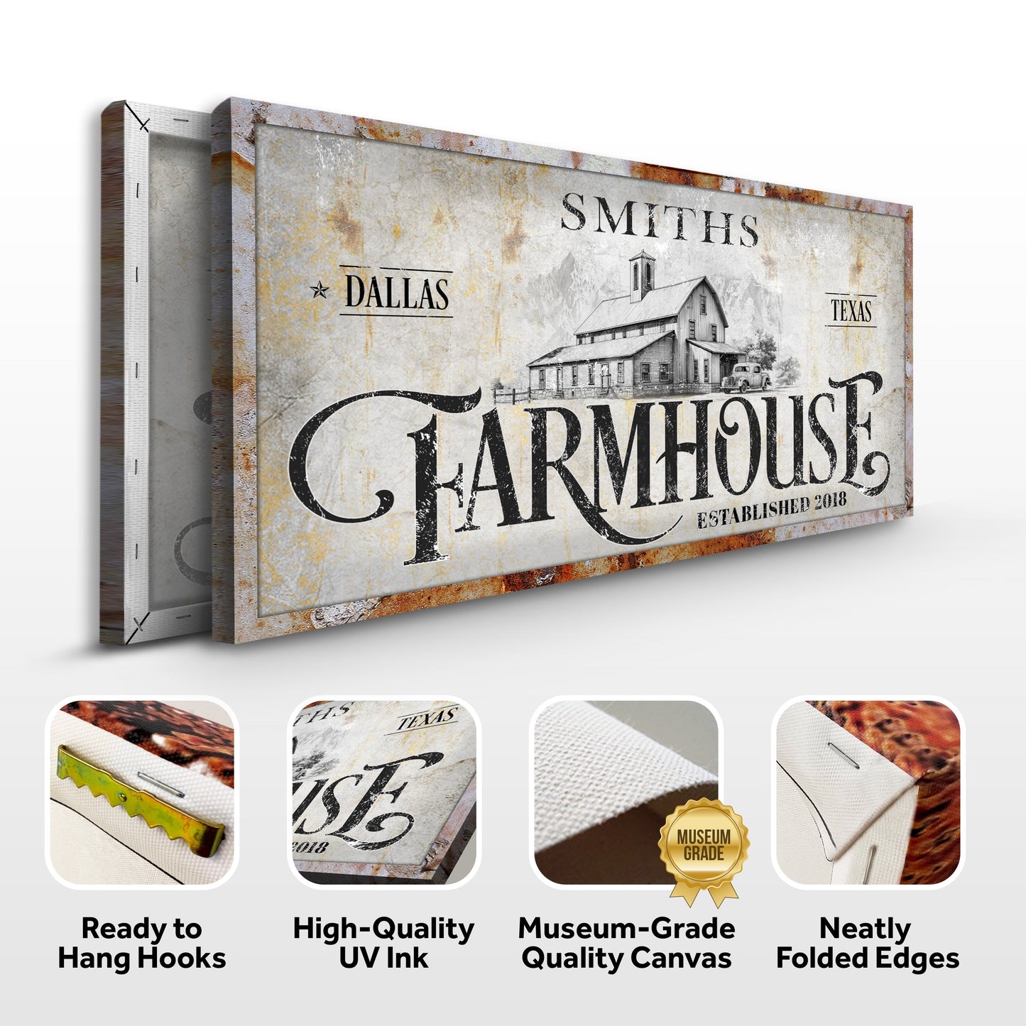 Rustic Vintage Farmhouse Canvas Wall Art