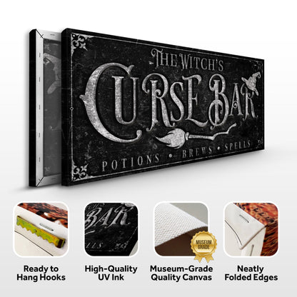 Witch's Curse Bar Halloween Canvas Wall Art