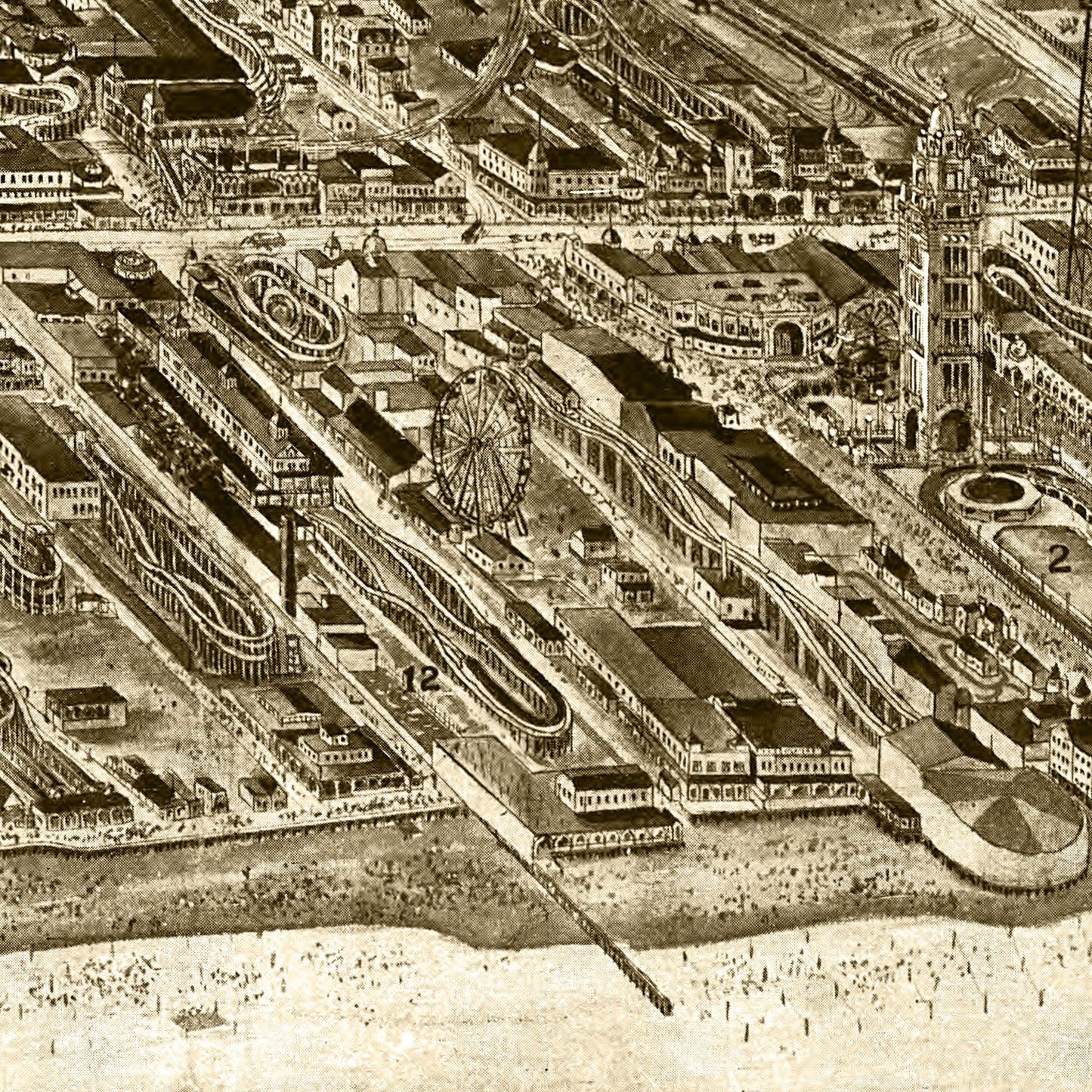 Vintage Map of Coney Island, New York, 1906