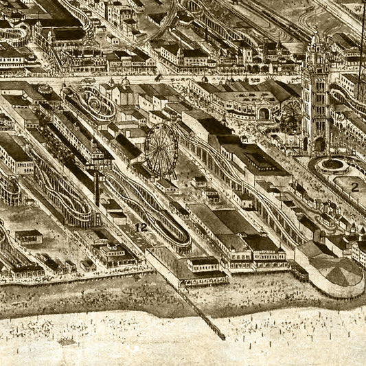 Vintage Map of Coney Island, New York, 1906