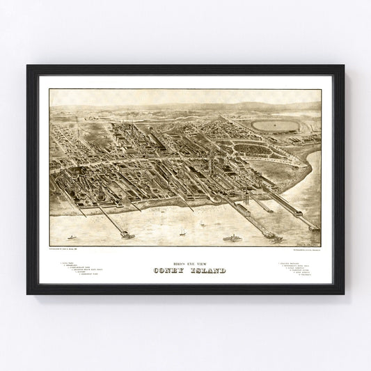 vintage map of Coney Island, New York, 1906
