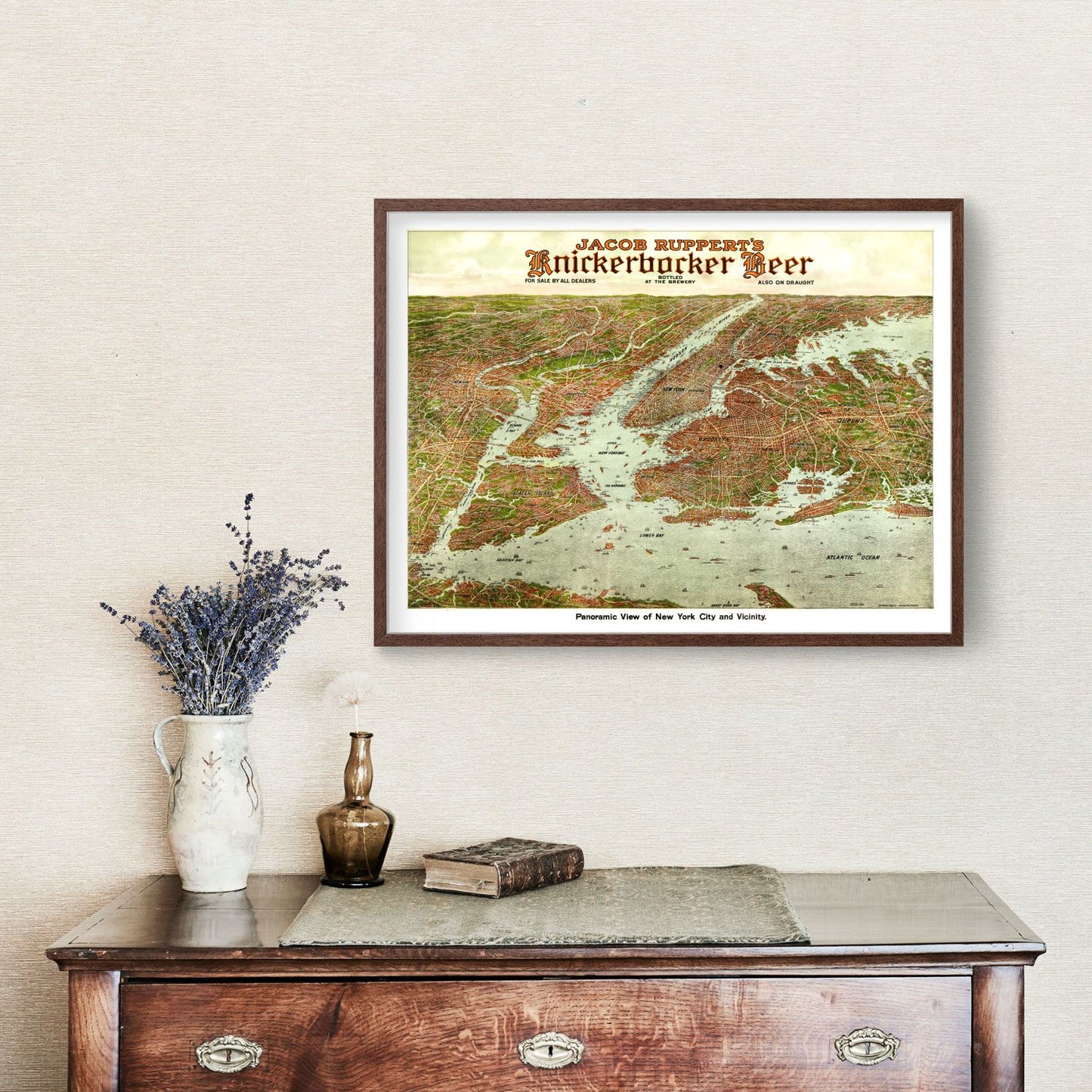 Vintage Map of New York City, New York, 1912