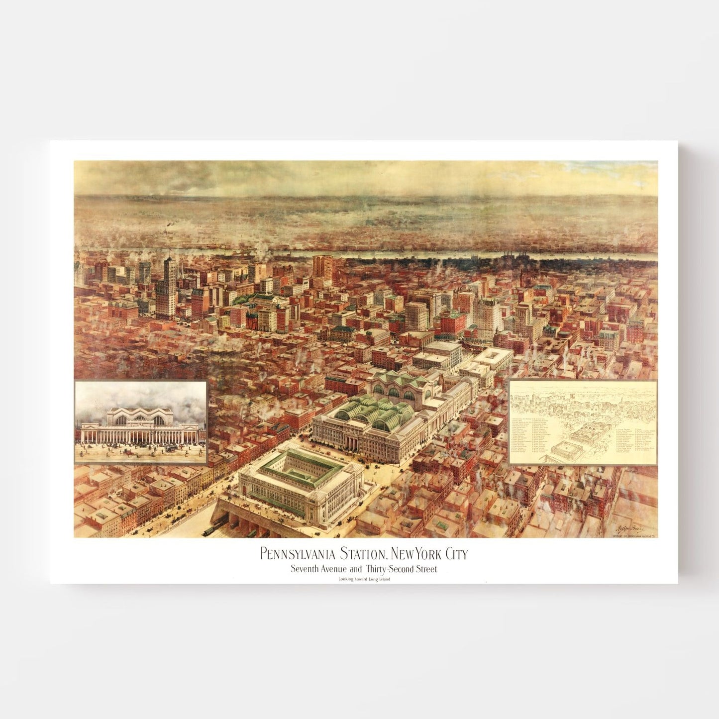 Vintage Map of New York City, New York, 1910