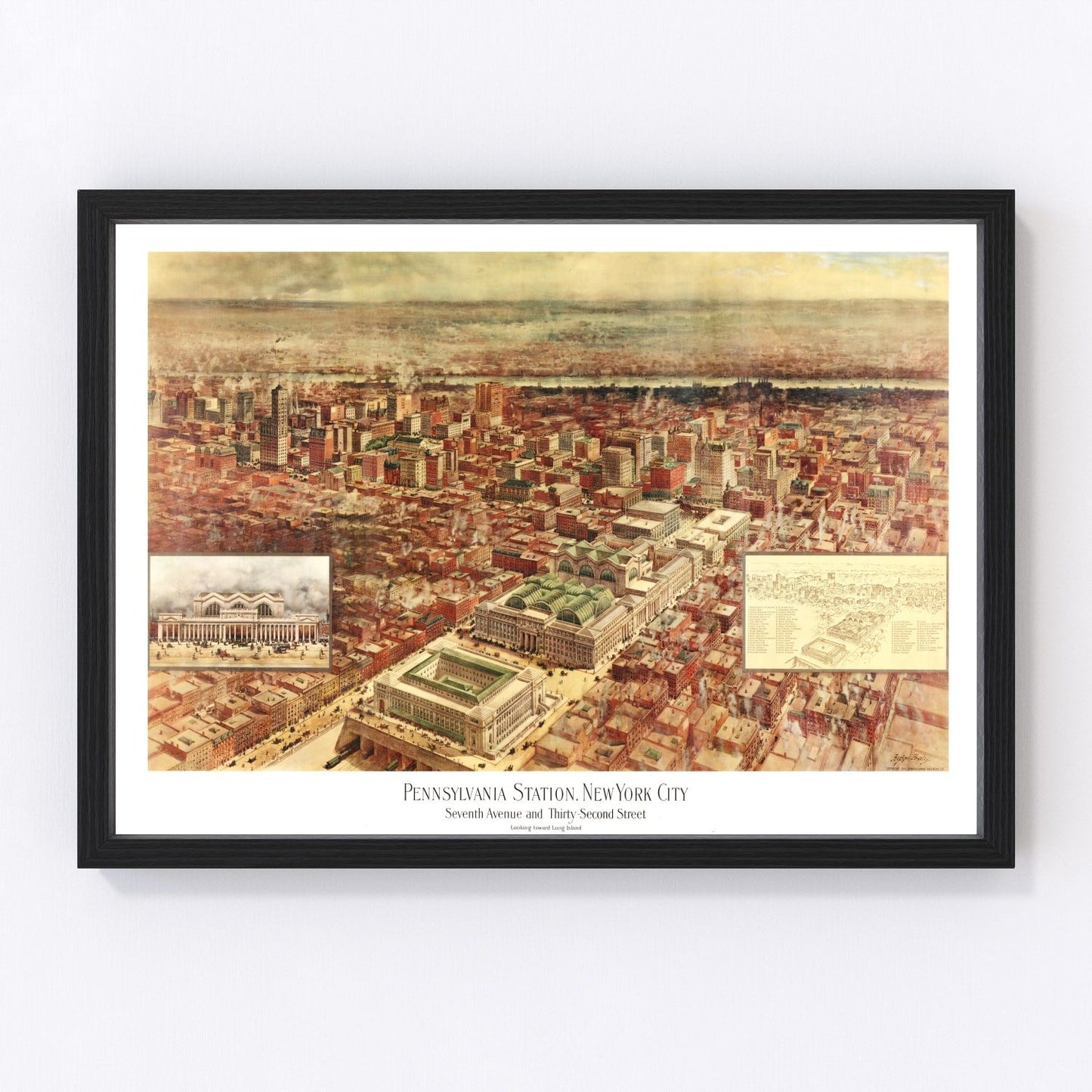 Vintage map of New York City, New York, 1910