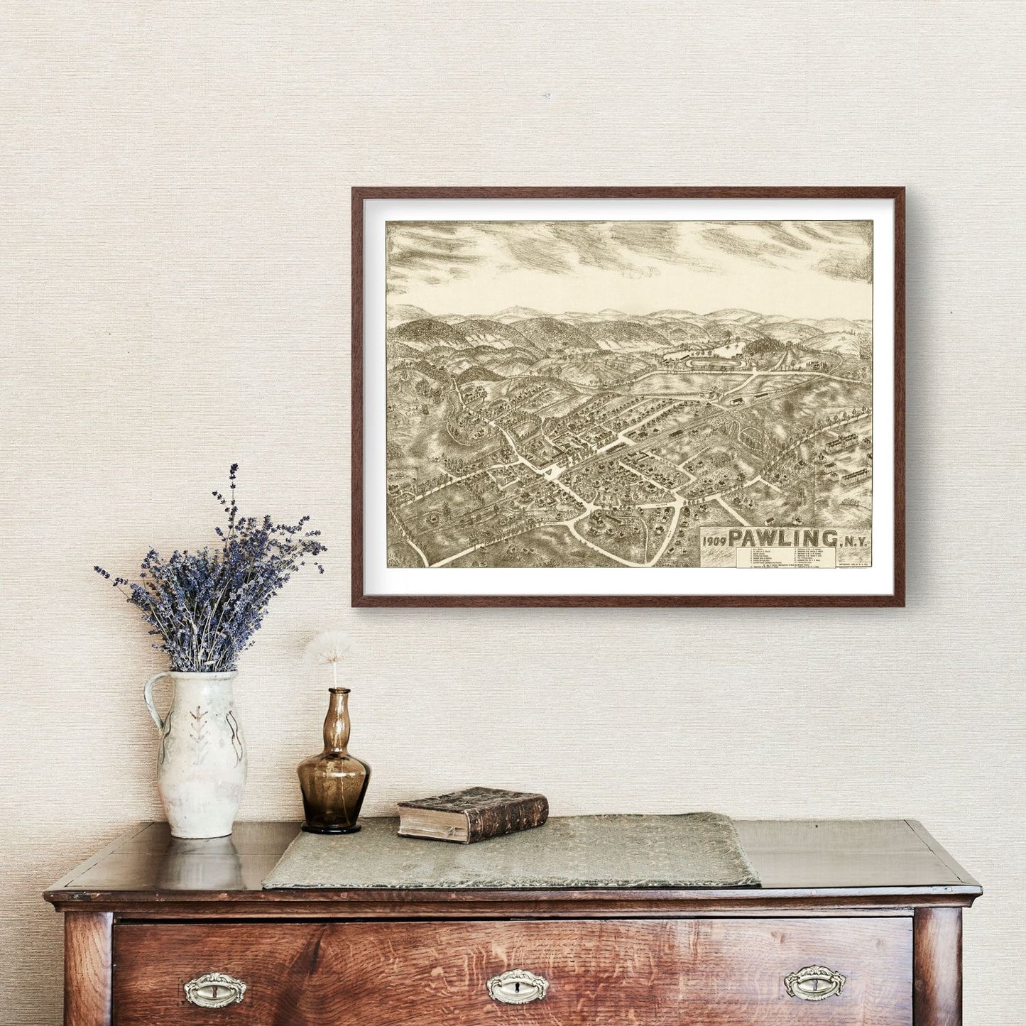 Vintage Map of Pawling, New York, 1909