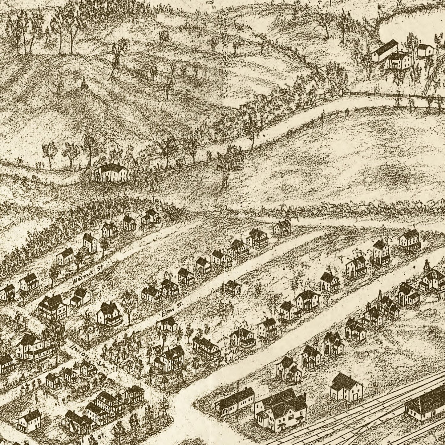 Vintage Map of Pawling, New York, 1909