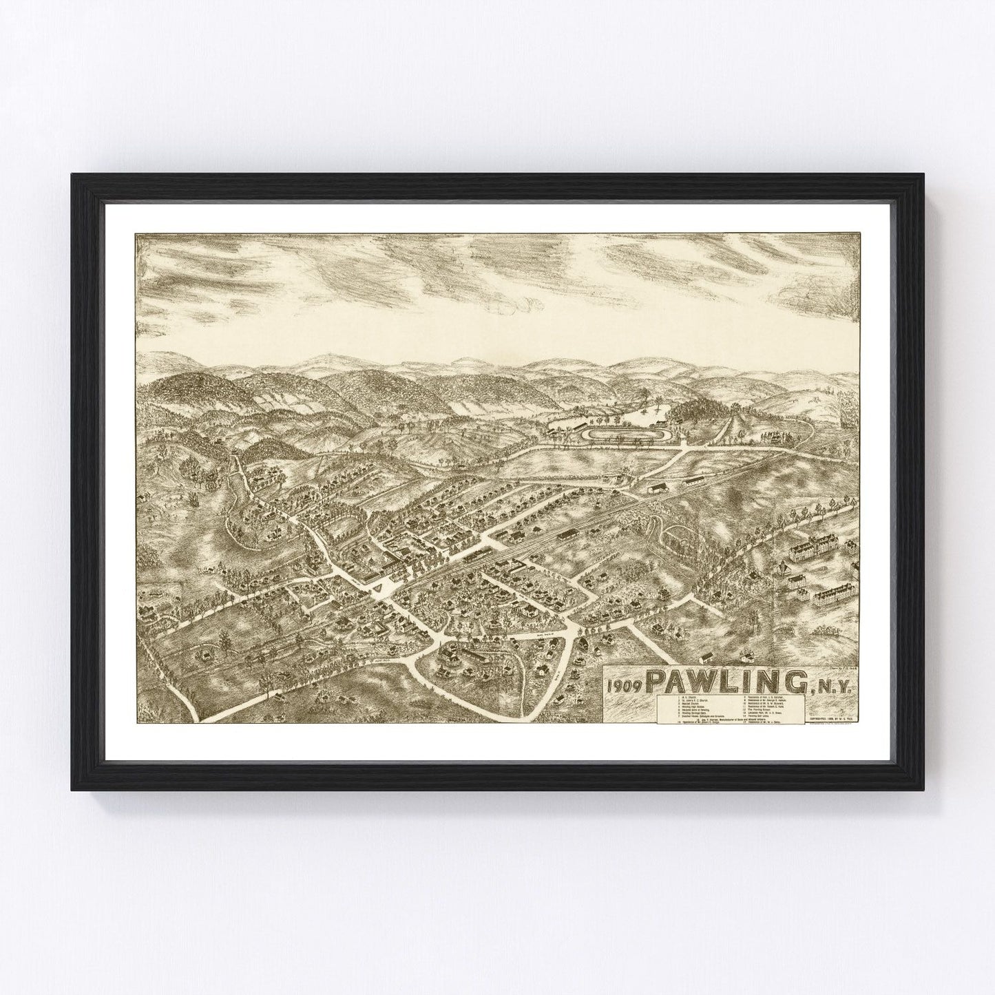 Vintage map of Pawling, New York, 1909