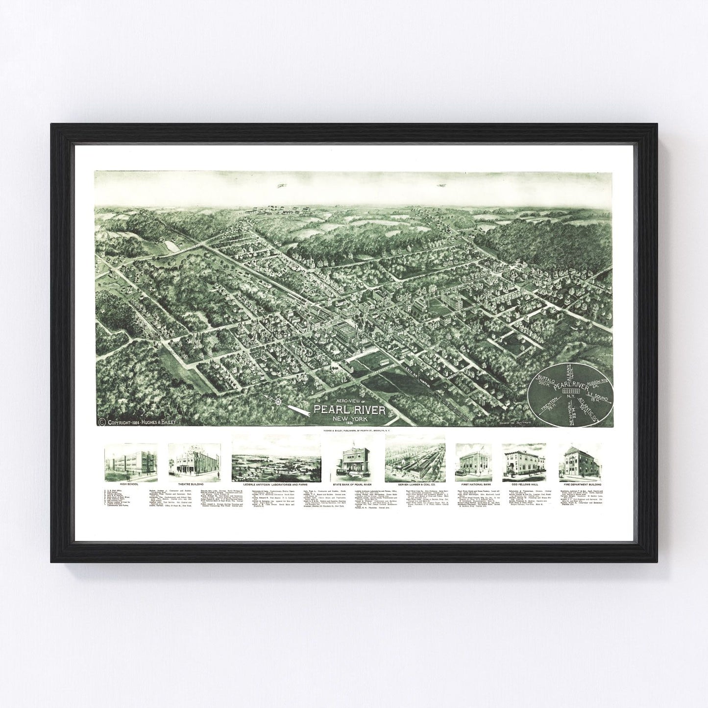 Vintage map of Pearl River, New York, 1924