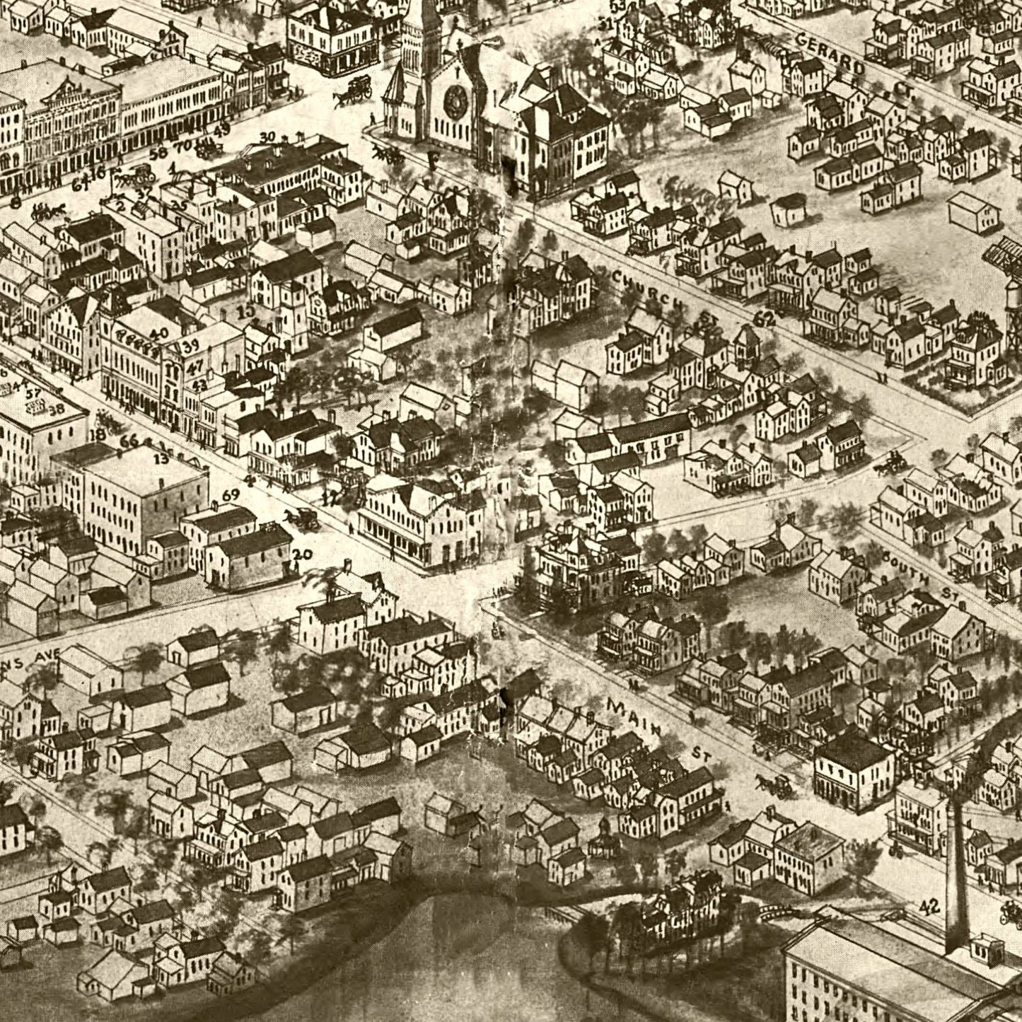 Vintage Map of Patchogue, New York, 1905