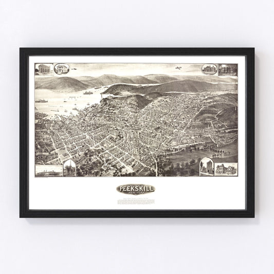 Vintage map of Peekskill, New York, 1911