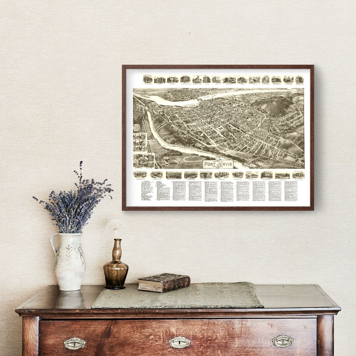 Vintage Map of Port Jervis, New York, 1920