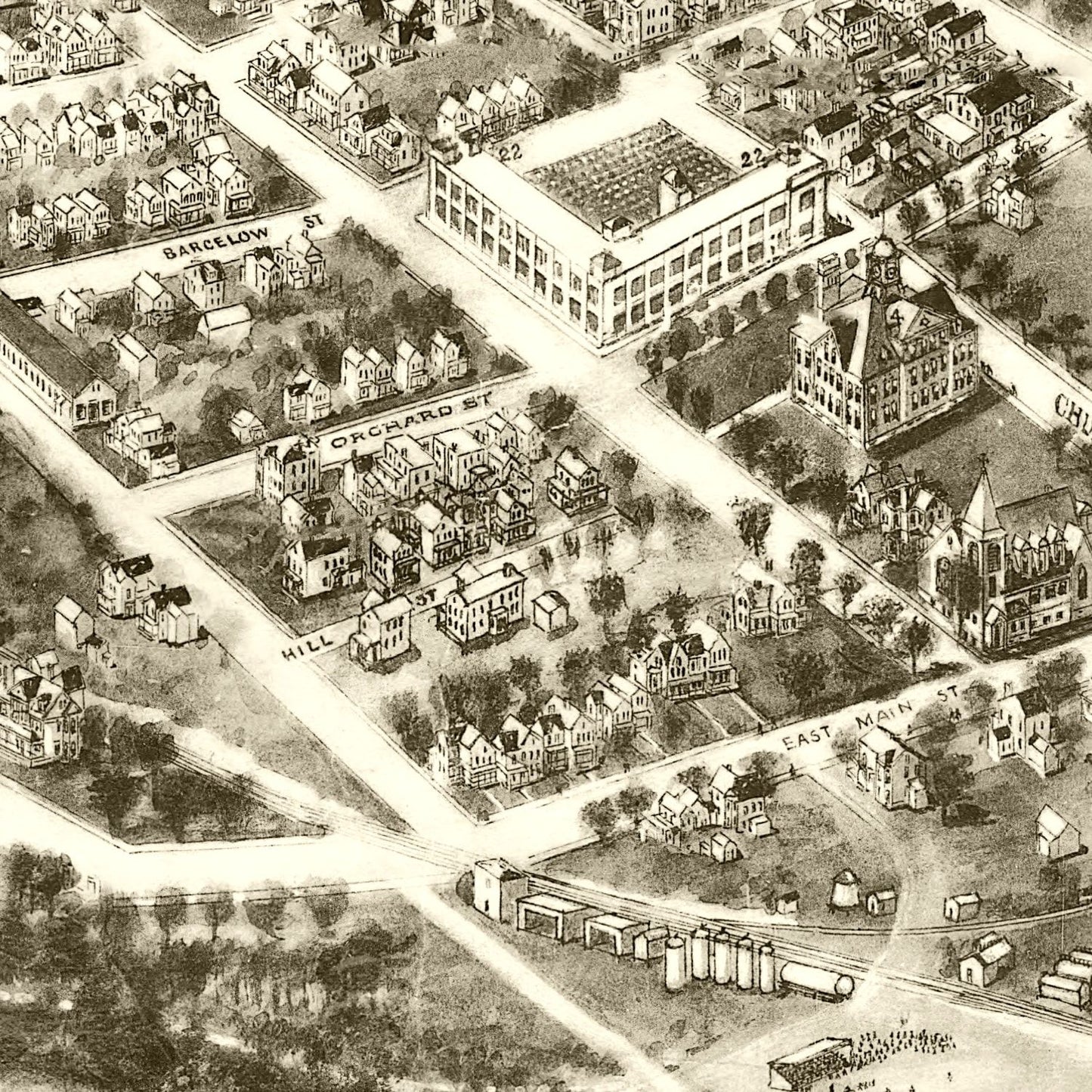 Vintage Map of Port Jervis, New York, 1920