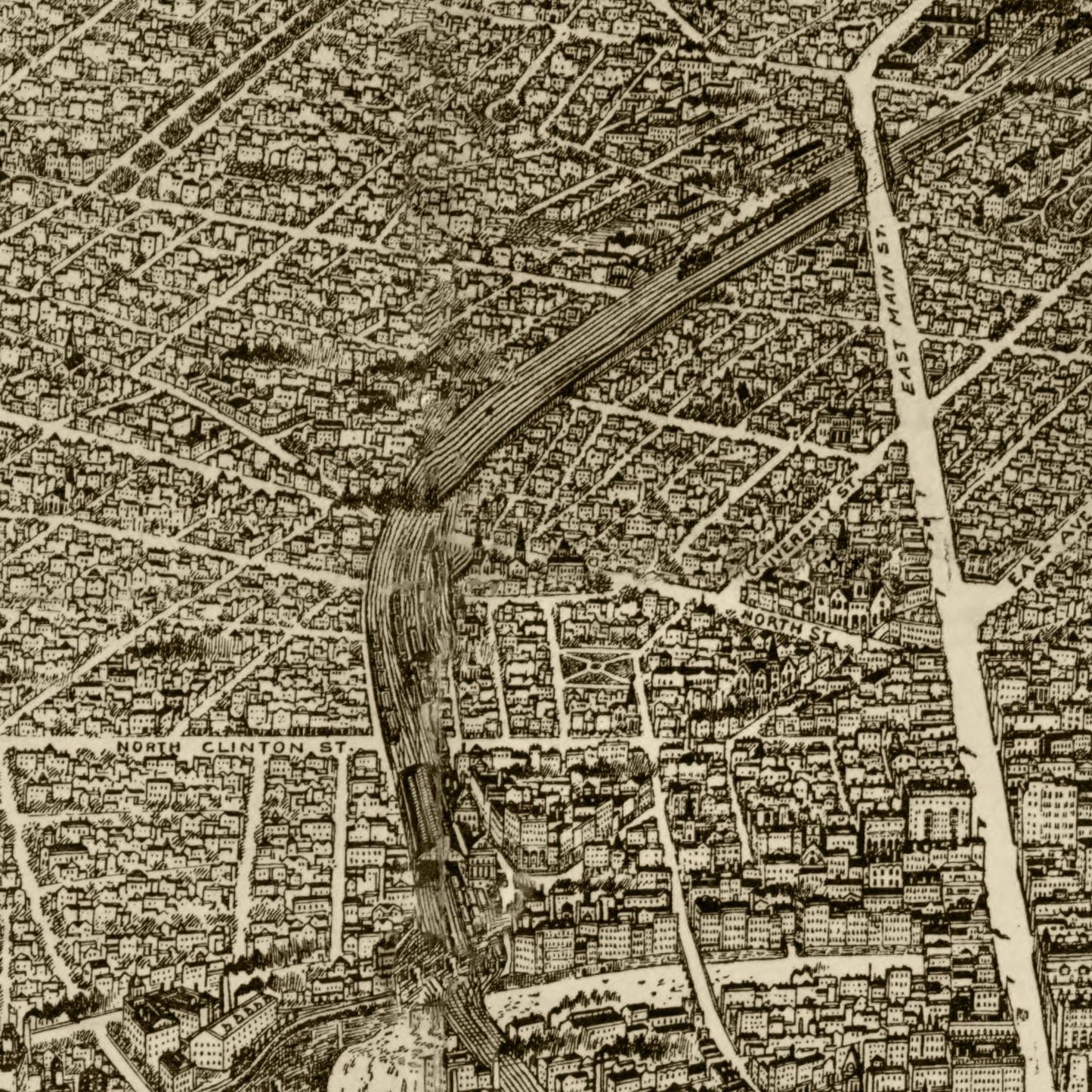 Vintage Map of Rochester, New York, 1910