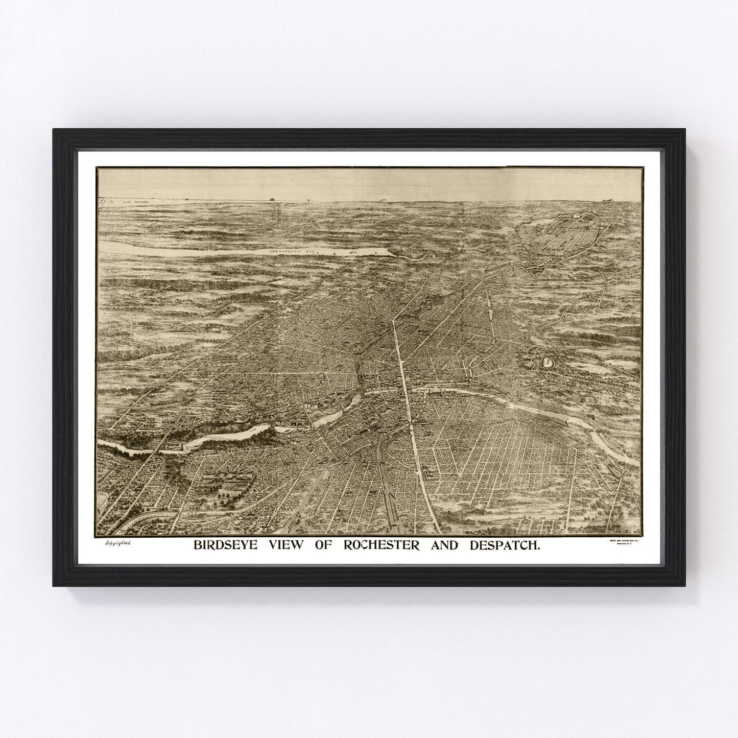 vintage map of Rochester, New York, 1910