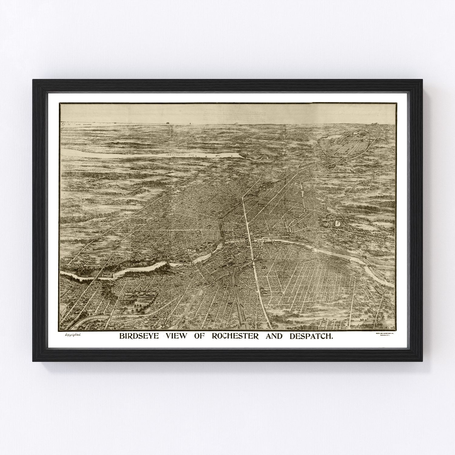 vintage map of Rochester, New York, 1910