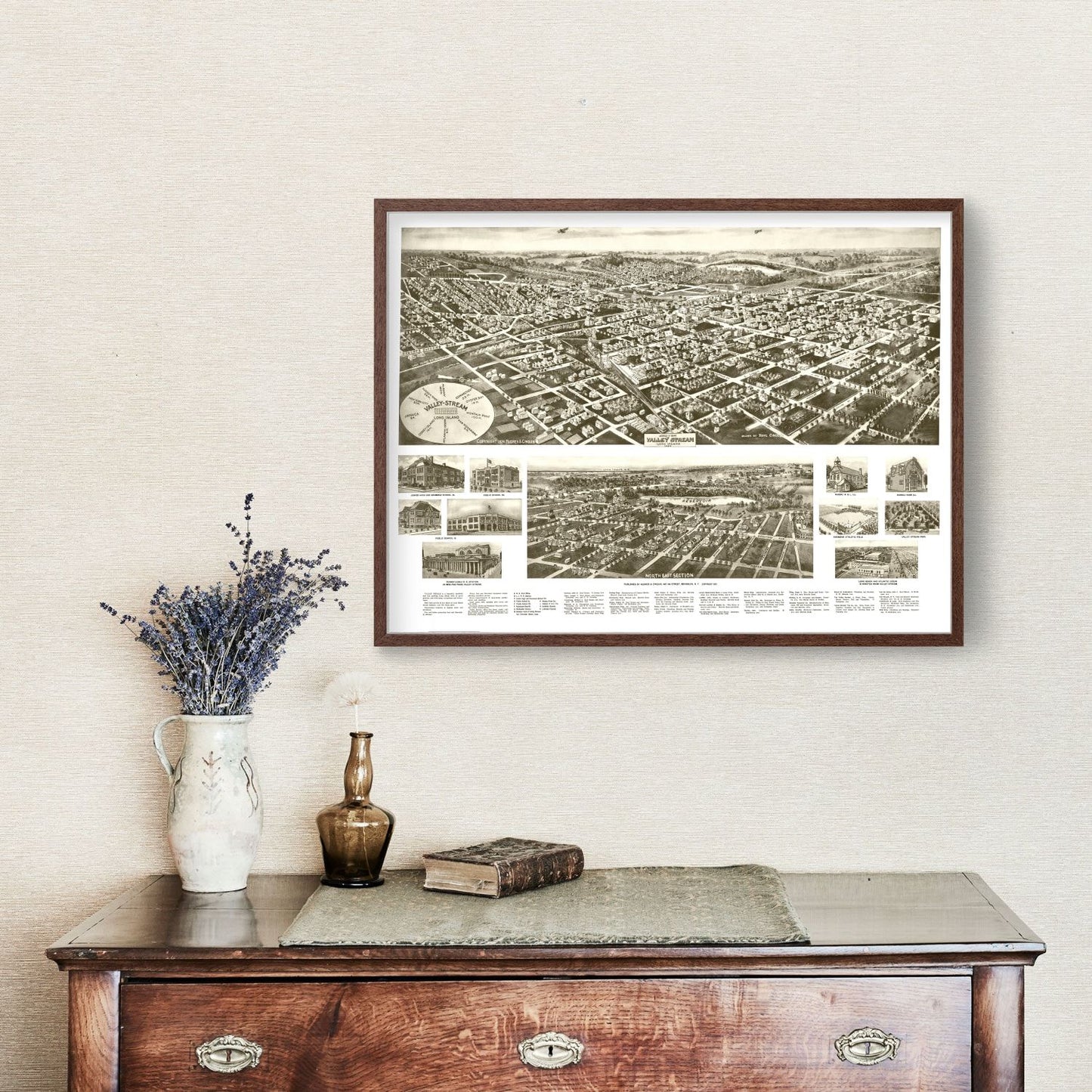 Vintage Map of Valley Stream, New York, 1924