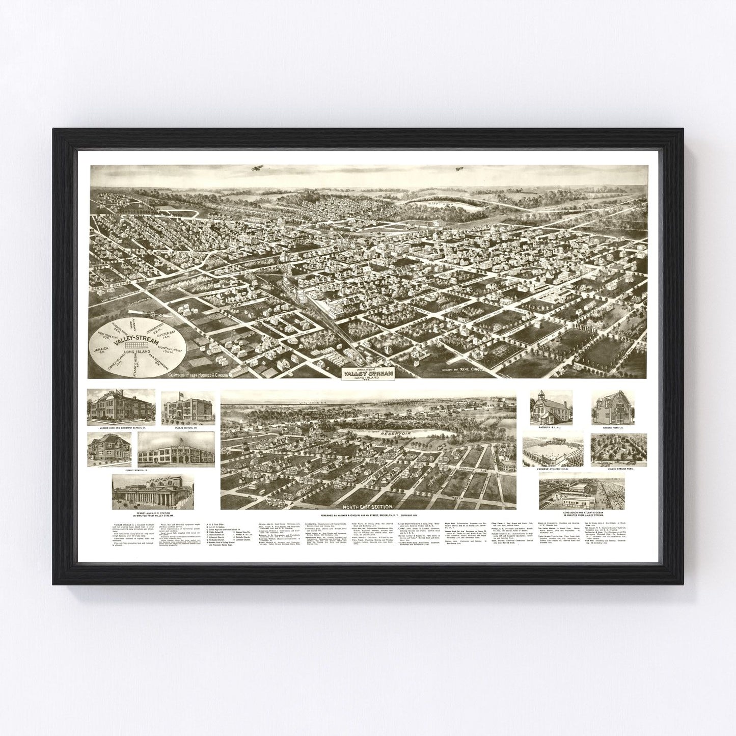 Vintage map of Valley Stream, New York, 1924