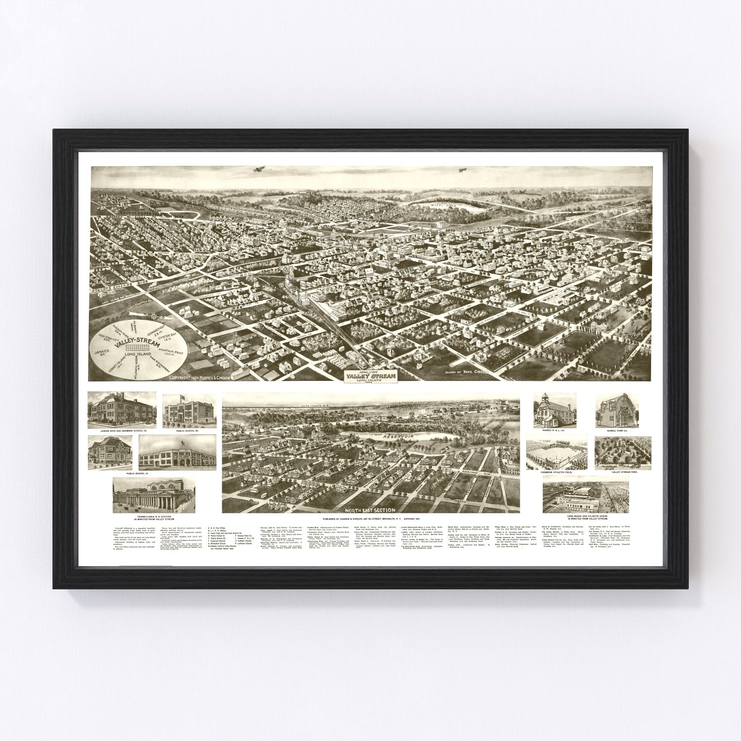 Vintage map of Valley Stream, New York, 1924