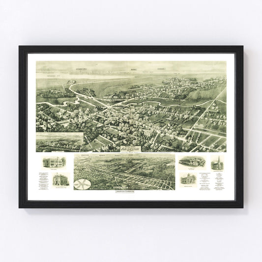 Vintage map of Absecon, New Jersey, 1924 - restored Atlantic County coastal community map