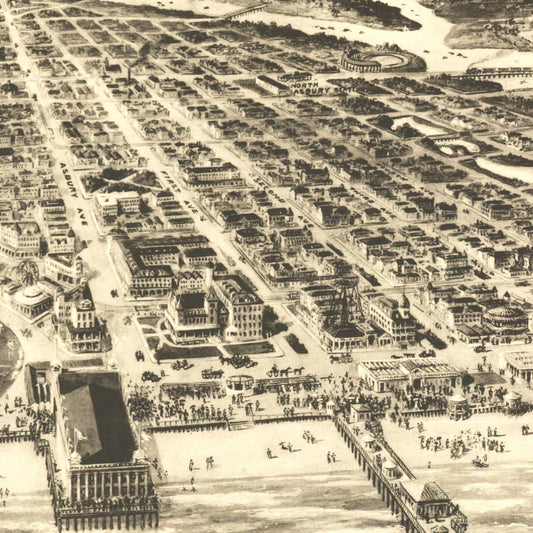 Vintage Map of Asbury Park, New Jersey, 1910