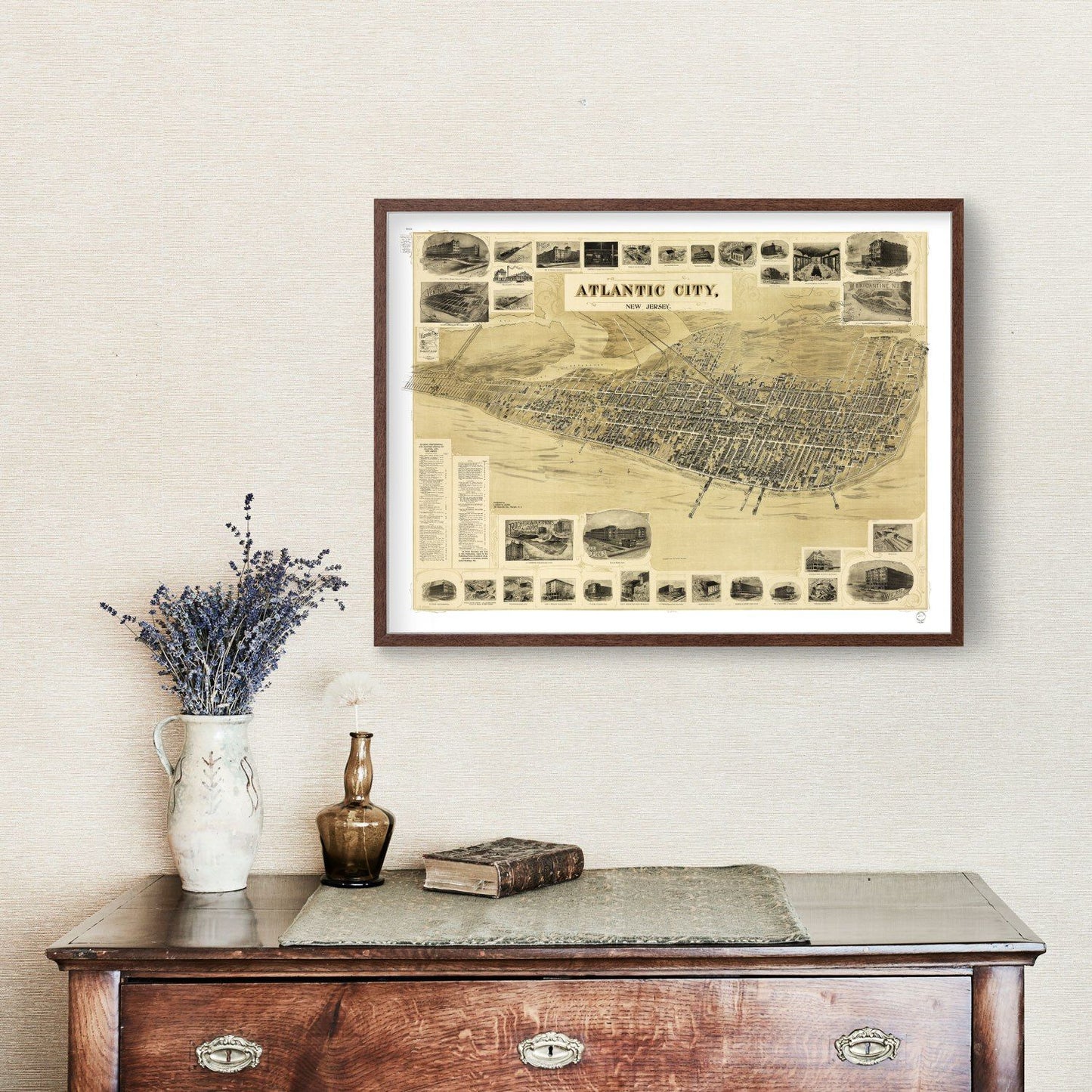 Vintage Map of Atlantic City, New Jersey, 1900