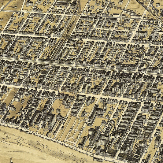 Vintage Map of Atlantic City, New Jersey, 1900