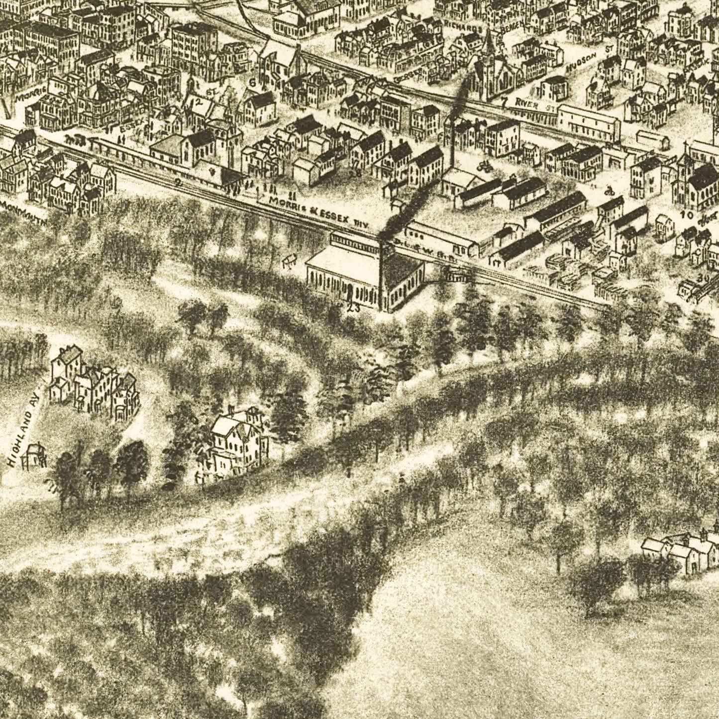 Vintage Map of Dover, New Jersey, 1903