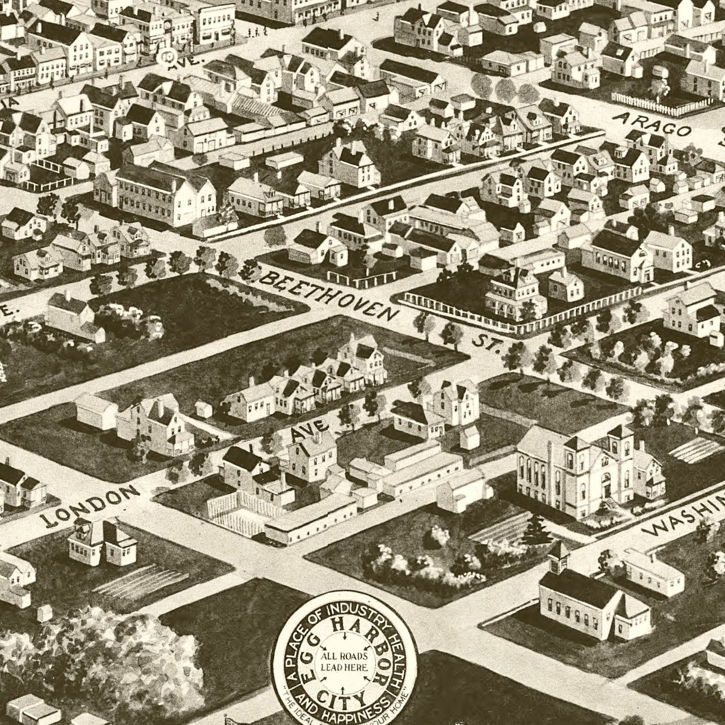 Vintage Map of Egg Harbor City, New Jersey, 1924