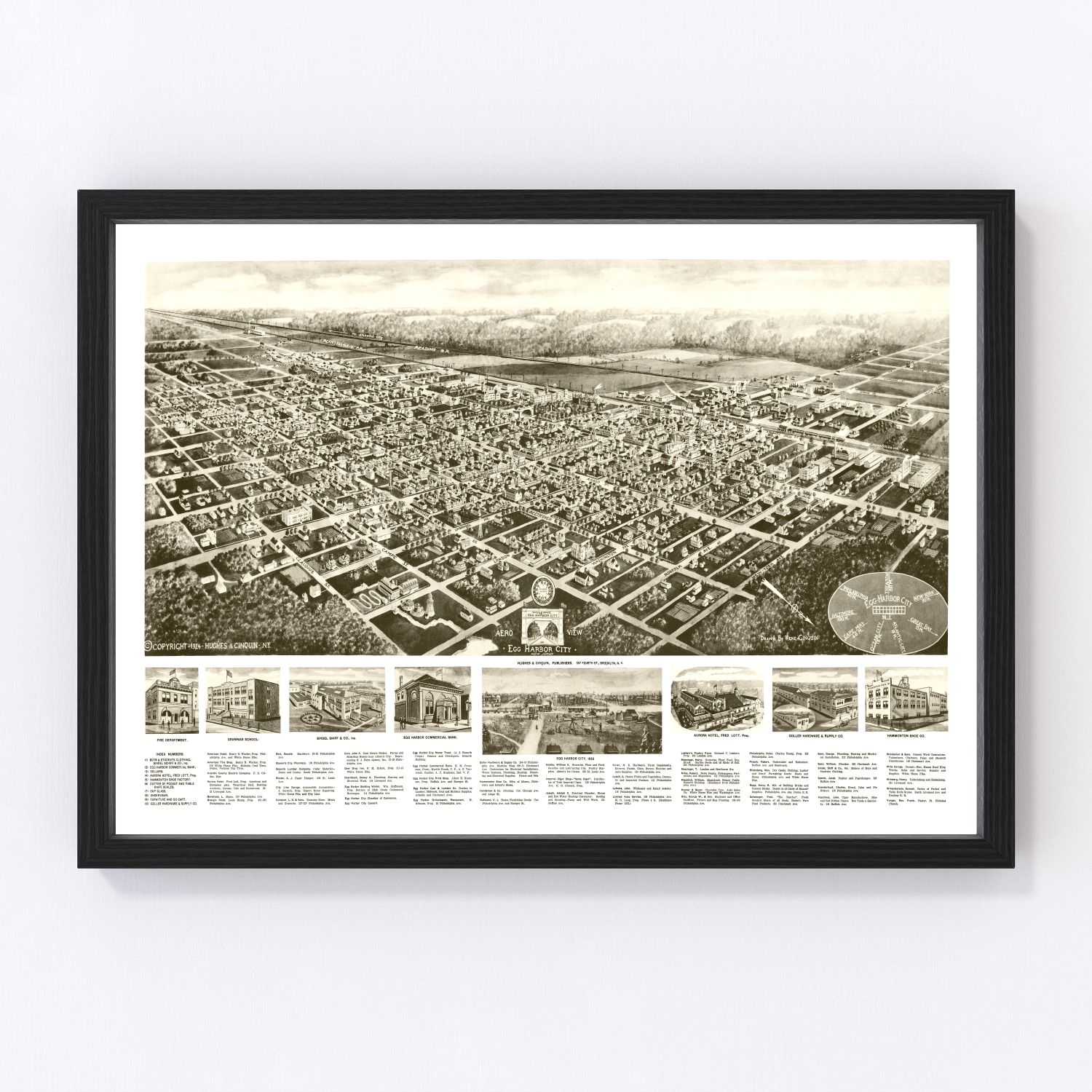 Vintage map of Egg Harbor City, New Jersey, 1924
